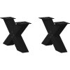 Nohy konferenčního stolku ve tvaru X, 2 ks, ocel, 60 x (30-31) cm, ocel [4012940] (Barva Černá)