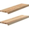 Okenní parapety 2ks světle hnědé 80x20x2cm masivní dub [4009094] (Barva Přírodní)