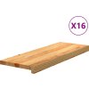 Nášlapy na schody 16 ks světle hnědé 70x25x2 cm masivní dub [3282989] (Barva Světle hnědá)