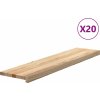 Nášlapy na schody 20 ks světle hnědé 110x25x2 cm masivní dub [3282945] (Barva Přírodní)