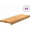 Nášlapy na schody 8 ks světle hnědé 70x30x2 cm masivní dub [3282971] (Barva Světle hnědá)
