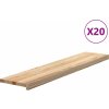 Nášlapy na schody 20 ks světle hnědé 120x25x2 cm masivní dub [3282946] (Barva Přírodní)