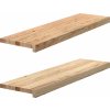 Nášlapy na schody 2 ks světle hnědé 90x30x2 cm masivní dub [3283780] (Barva Přírodní)