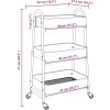 Úložný vozík 3-patrový 42x41,5x77 cm ocel [4012382] (Barva Bílá)