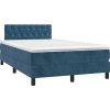 Box spring postel s matrací a LED 120 x 190 cm samet [3270175] (Barva Tmavě moddrá)