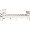 Rám postele s čelem 200 x 200 cm masivní borové dřevo [3306292] (Barva Bílá)