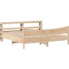 Rám postele s čelem 200 x 200 cm masivní borové dřevo [3306292] (Barva Bílá)