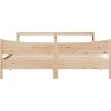 Rám postele s čelem 200 x 200 cm masivní borové dřevo [3306292] (Barva Bílá)
