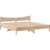 Rám postele s čelem 200 x 200 cm masivní borové dřevo [3306292] (Barva Bílá)