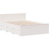 Postel s knihovnou bez matrace 150x200 cm masivní borovice [3308919] (Barva Bílá)
