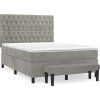 Box spring postel s matrací 140 x 190 cm samet [3138019] (Barva Světle šedá)