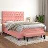 Box spring postel s matrací 140 x 190 cm samet [3138019] (Barva Světle šedá)