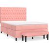 Box spring postel s matrací 140 x 190 cm samet [3138019] (Barva Světle šedá)