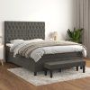 Box spring postel s matrací 140 x 190 cm samet [3138019] (Barva Světle šedá)