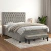 Box spring postel s matrací 140 x 190 cm samet [3138019] (Barva Světle šedá)