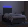 Box spring postel s matrací a LED 120 x 200 cm textil [3134782] (Barva Tmavě šedá)