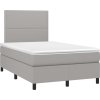Box spring postel s matrací a LED 120 x 200 cm textil [3134782] (Barva Tmavě šedá)
