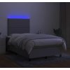 Box spring postel s matrací a LED 120 x 200 cm textil [3134782] (Barva Tmavě šedá)