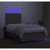 Box spring postel s matrací a LED 120 x 200 cm textil [3134782] (Barva Tmavě šedá)