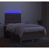 Box spring postel s matrací a LED 120 x 200 cm textil [3135662] (Barva Tmavě šedá)