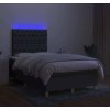 Box spring postel s matrací a LED 120 x 200 cm textil [3135662] (Barva Tmavě šedá)