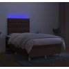 Box spring postel s matrací a LED 120 x 200 cm textil [3135662] (Barva Tmavě šedá)