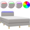 Box spring postel s matrací a LED 120 x 200 cm textil [3133622] (Barva Tmavě šedá)