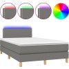 Box spring postel s matrací a LED 120 x 200 cm textil [3133622] (Barva Tmavě šedá)