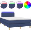 Box spring postel s matrací a LED 120 x 200 cm textil [3133622] (Barva Tmavě šedá)
