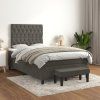 Box spring postel s matrací 120 x 200 cm samet [3138017] (Barva Tmavě moddrá)