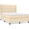 Box spring postel s matrací 140 x 200 cm textil [3131678] (Barva Krémová)