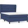 Box spring postel s matrací 140 x 200 cm textil [3128211] (Barva Modrá)