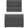 Box spring postel s matrací 100 x 200 cm textil [3294275] (Barva Tmavě šedá)