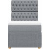 Box spring postel s matrací 100 x 200 cm textil [3294275] (Barva Tmavě šedá)