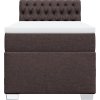 Box spring postel s matrací 100 x 200 cm textil [3285809] (Barva Tmavě hnědá)