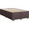 Box spring postel s matrací 100 x 200 cm textil [3285809] (Barva Tmavě hnědá)