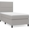 Box spring postel s matrací 100 x 200 cm textil [3141673] (Barva Světle šedá)