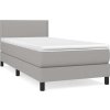 Box spring postel s matrací 100 x 200 cm textil [3139953] (Barva Světle šedá)