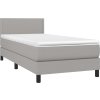 Box spring postel s matrací 100 x 200 cm textil [3139953] (Barva Světle šedá)