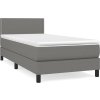 Box spring postel s matrací 100 x 200 cm textil [3139953] (Barva Světle šedá)