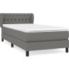 Box spring postel s matrací 100 x 200 cm textil [3126462] (Barva Tmavě šedá)