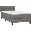 Box spring postel s matrací 100 x 200 cm textil [3126462] (Barva Tmavě šedá)