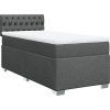Box spring postel s matrací 100 x 200 cm textil [3288108] (Barva Černá)