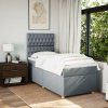 Box spring postel s matrací 100 x 200 cm textil [3291198] (Barva Světle šedá)