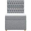 Box spring postel s matrací 100 x 200 cm textil [3291198] (Barva Světle šedá)