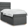 Box spring postel s matrací 100 x 200 cm textil [3291198] (Barva Světle šedá)