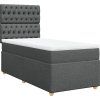 Box spring postel s matrací 100 x 200 cm textil [3291198] (Barva Světle šedá)