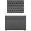 Box spring postel s matrací 100 x 200 cm textil [3291198] (Barva Světle šedá)