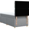 Box spring postel s matrací 100 x 200 cm textil [3291198] (Barva Světle šedá)