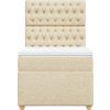 Box spring postel s matrací 100 x 200 cm textil [3291198] (Barva Světle šedá)